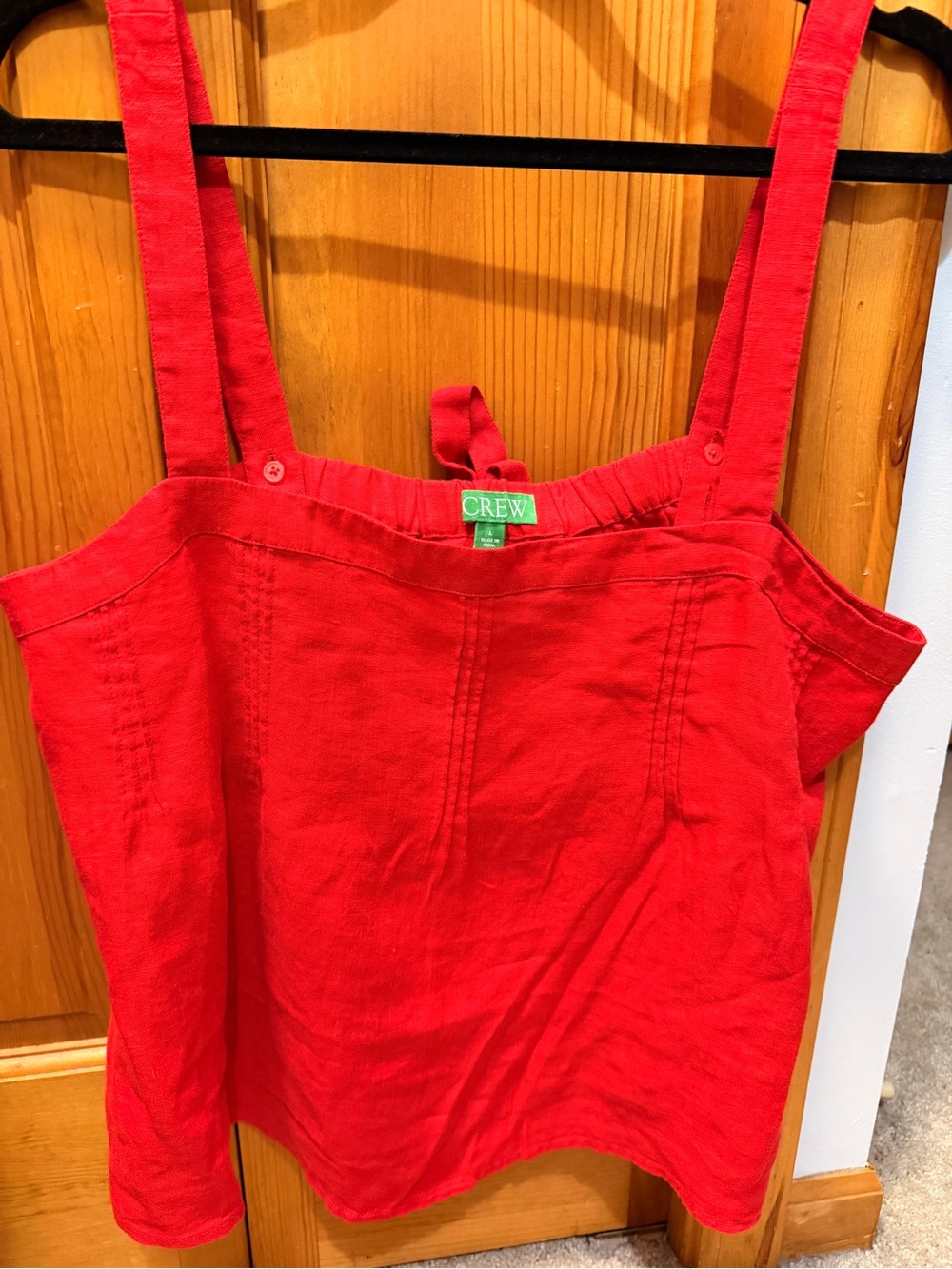 J. Crew Red Linen Tank Top